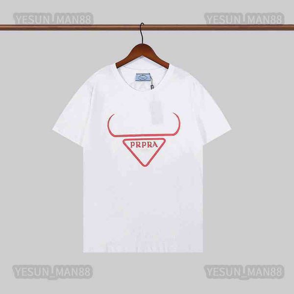 european designe luxury spring and summer prad classic horn letter printed t shirt fashion mens and womens couple loose round collar tee, White;black
european designe luxury spring and summer prad classic horn letter printed t shirt fashion mens and womens couple loose round collar tee, White;black