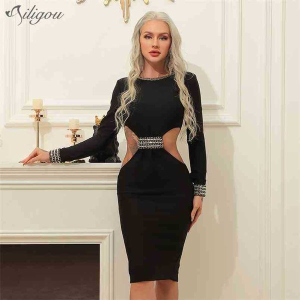 fashion women hollow beaded long sleeve round neck black midi bandage celebrity runway party club dress 210525, Black;gray
fashion women hollow beaded long sleeve round neck black midi bandage celebrity runway party club dress 210525, Black;gray