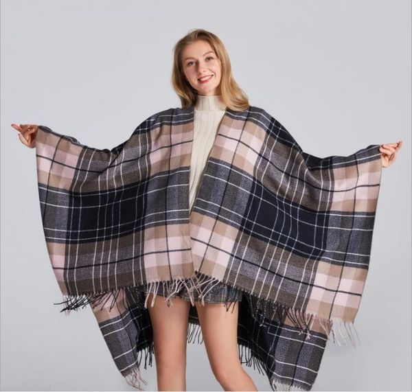 winter warm classic lattice ponchos capes women oversized shawls wraps thick cashmere female bufanda mujer scarves, Blue;gray
winter warm classic lattice ponchos capes women oversized shawls wraps thick cashmere female bufanda mujer scarves, Blue;gray