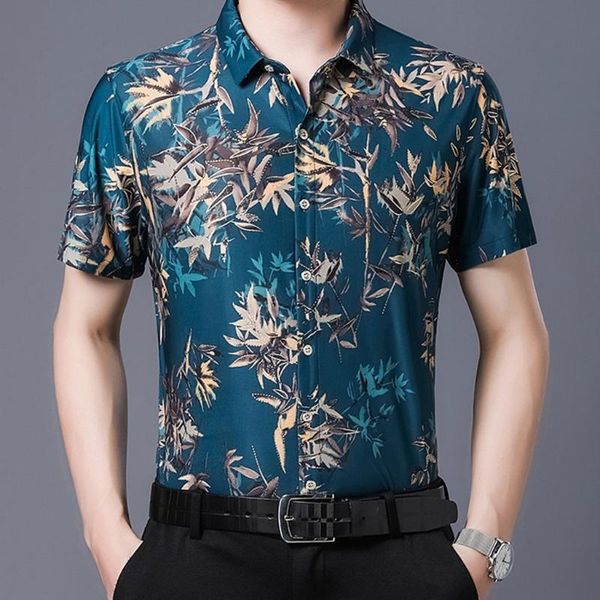 men's casual shirts men short sleeve leaves print business button down cooling blouse summer hawaiian loose streetwear, White;black
men's casual shirts men short sleeve leaves print business button down cooling blouse summer hawaiian loose streetwear, White;black