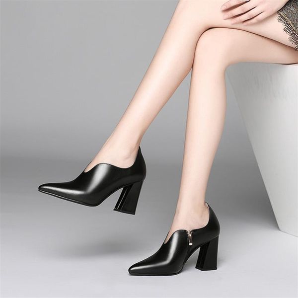 dress shoes dilalula 2021 pointed toe genuine leather pumps ladies office party wedding woman 8.5cm square heels zipper, Black
dress shoes dilalula 2021 pointed toe genuine leather pumps ladies office party wedding woman 8.5cm square heels zipper, Black