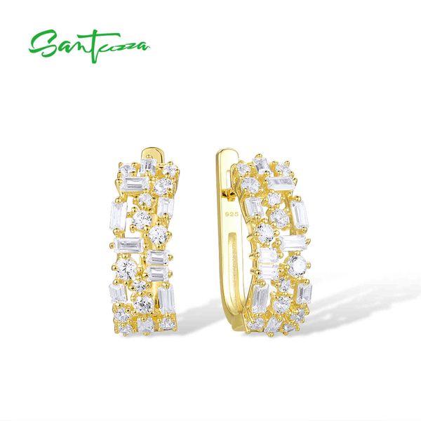 santuzza 925 sterling silver for women shiny white cubic zirconia gold color earrings classic luxury gifts fine jewelry, Golden
santuzza 925 sterling silver for women shiny white cubic zirconia gold color earrings classic luxury gifts fine jewelry, Golden