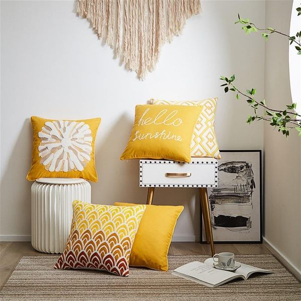 cushion/decorative pillow nordic simple yellow embroidered cushion model room living decoration cotton cover with core
cushion/decorative pillow nordic simple yellow embroidered cushion model room living decoration cotton cover with core