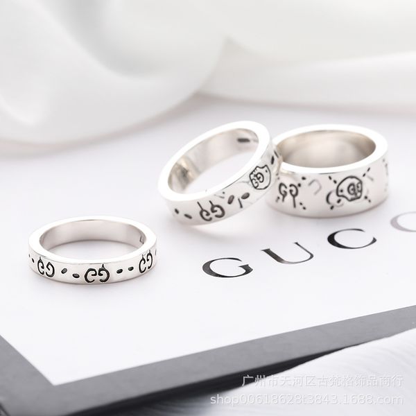 2021 high-quality jewelry 70% off sale 925 silver elf skull ring fashion ring double letter male and female lovers with the same trend pair, Black
2021 high-quality jewelry 70% off sale 925 silver elf skull ring fashion ring double letter male and female lovers with the same trend pair, Black