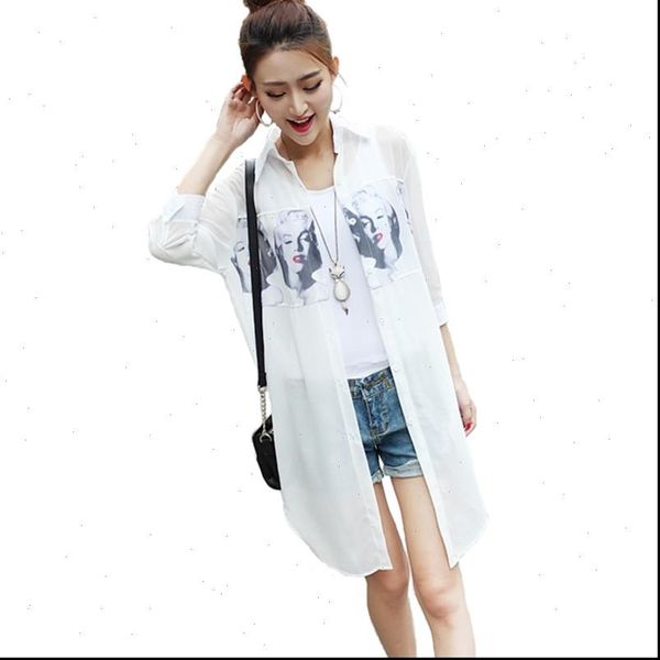 fashion chiffon blouse women 2021 summer digital print long sun protection shirt female elegant casual chiffon shirts a2638, White
fashion chiffon blouse women 2021 summer digital print long sun protection shirt female elegant casual chiffon shirts a2638, White