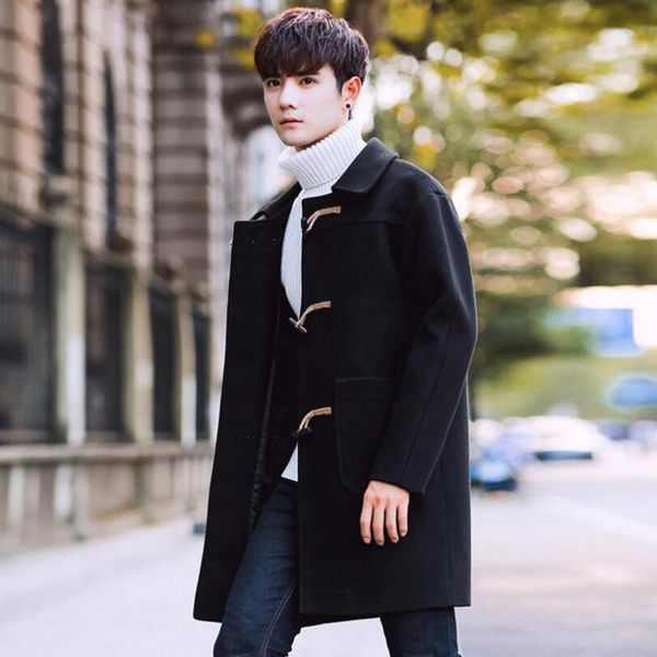 and winter autumn large size long section lapel woolen coat buckle fashion thick solid color multi-pockets men's clothing /m-3xl, Black
and winter autumn large size long section lapel woolen coat buckle fashion thick solid color multi-pockets men's clothing /m-3xl, Black
