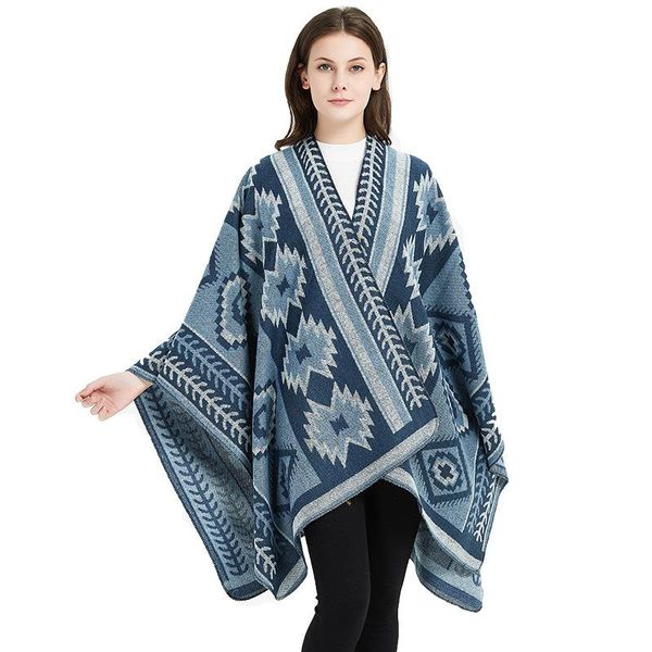 scarves poncho 130*150cm cashmere caps fashion triangle stitch overlock warm scarf winter ponchos blanket knit rustic style split cloak, Blue;gray
scarves poncho 130*150cm cashmere caps fashion triangle stitch overlock warm scarf winter ponchos blanket knit rustic style split cloak, Blue;gray
