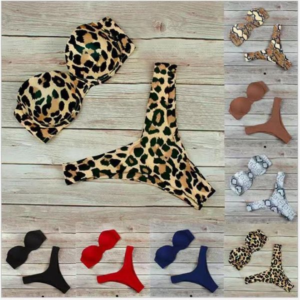 women's swimwear women bikini strapless swimsuit wired wrap leopard snakeskin print low waist beach pool party thong 2 pieces swimming, White;black
women's swimwear women bikini strapless swimsuit wired wrap leopard snakeskin print low waist beach pool party thong 2 pieces swimming, White;black