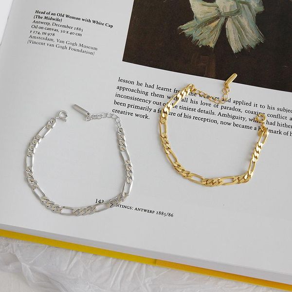 link, chain fashion trend s925 sterling silver bracelet cold wind niche simple female personality wild jewelry, Black
link, chain fashion trend s925 sterling silver bracelet cold wind niche simple female personality wild jewelry, Black
