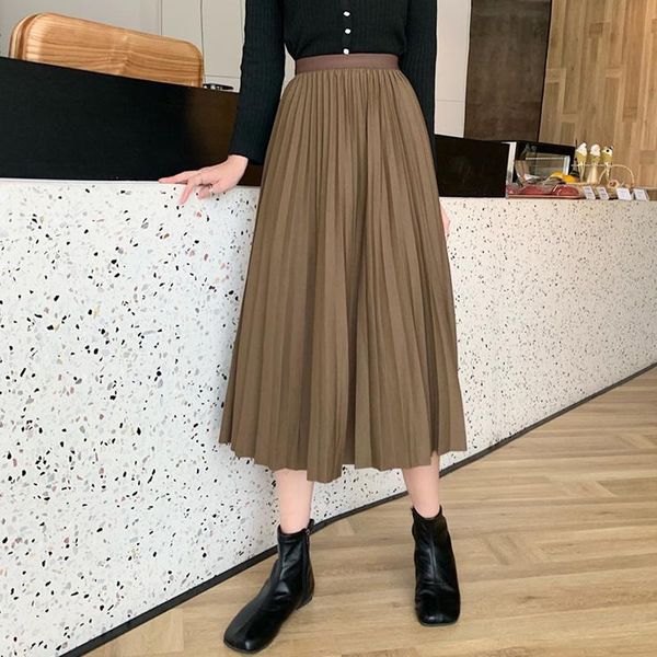 skirts 2021 winter women draped rib pleated skirt elastic high waist long female autumn ladies quality midi saia, Black
skirts 2021 winter women draped rib pleated skirt elastic high waist long female autumn ladies quality midi saia, Black