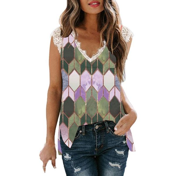 women's t-shirt harajuku t shirt lace sleeveless women v neck geometry summer vest print casual streetwear ladies top, White
women's t-shirt harajuku t shirt lace sleeveless women v neck geometry summer vest print casual streetwear ladies top, White