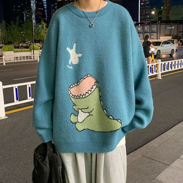 2021 New Male Winter Loose Dinosaur Prints Coats Long Sleeve Woollen Sweaters Keep Cashmere Sweater Warm 3 Color Knitting -2xl Pdsf, White;black
2021 New Male Winter Loose Dinosaur Prints Coats Long Sleeve Woollen Sweaters Keep Cashmere Sweater Warm 3 Color Knitting -2xl Pdsf, White;black