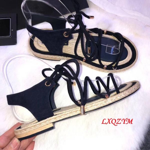 sandals leather ladies slippers fashion woven rope wood grain bottom casual beach outdoor open toe zapatos de mujer, Black
sandals leather ladies slippers fashion woven rope wood grain bottom casual beach outdoor open toe zapatos de mujer, Black