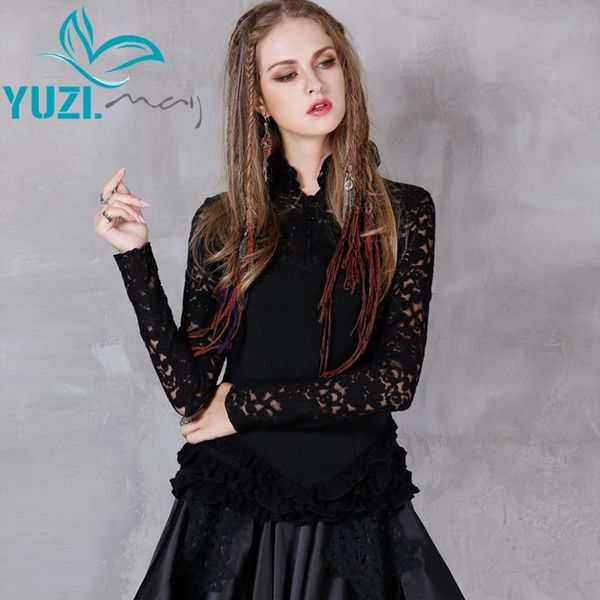 women's blouses & shirts women 2021 yuzi.may boho lace blouse hollow out stand collar ruffles hem patchwork blusas b9151 blusa feminina, White
women's blouses & shirts women 2021 yuzi.may boho lace blouse hollow out stand collar ruffles hem patchwork blusas b9151 blusa feminina, White