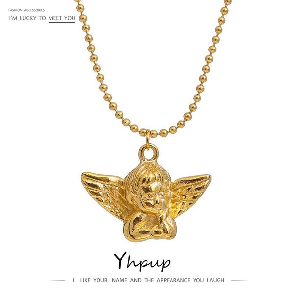 pendant necklaces yhpup stainless steel angel necklace chain for women waterproof jewelry trendy metal 18 k collar gold neckalce gift, Silver
pendant necklaces yhpup stainless steel angel necklace chain for women waterproof jewelry trendy metal 18 k collar gold neckalce gift, Silver