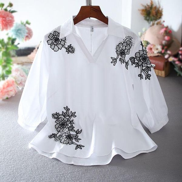women's blouses & shirts blouse women white summer cropped sleeves shirt loose embroidered blusas mujer de moda
women's blouses & shirts blouse women white summer cropped sleeves shirt loose embroidered blusas mujer de moda