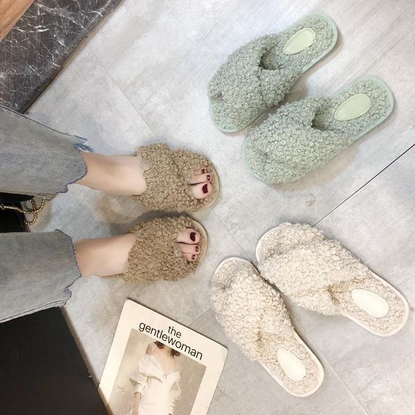 slippers plush slipper women's autumn and winter flat non-slip home fur slides women, Black
slippers plush slipper women's autumn and winter flat non-slip home fur slides women, Black