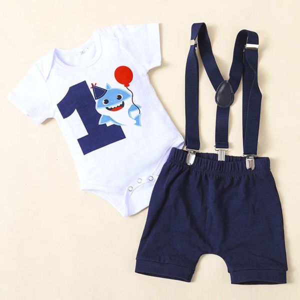children's clothing cartoon suit strap pants shark baby clothes short sleeve two piece set, Blue
children's clothing cartoon suit strap pants shark baby clothes short sleeve two piece set, Blue