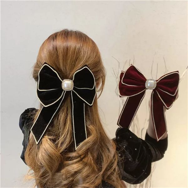 south korea autumn winter velvet bow hairpin female back of head rhinestone headdress horsetail clip, Golden;silver
south korea autumn winter velvet bow hairpin female back of head rhinestone headdress horsetail clip, Golden;silver