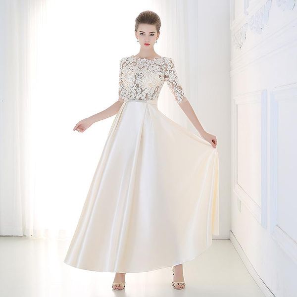bridesmaid dress dusty pink gray lace satin long dresses with half sleeves 2021 floor length wedding party backless gowns, White;pink
bridesmaid dress dusty pink gray lace satin long dresses with half sleeves 2021 floor length wedding party backless gowns, White;pink