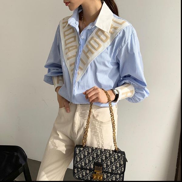 women spring long lantern long sleeve stripped blouse shirt patchwork spliced blusas feminina casual blouses shirts ns385, White
women spring long lantern long sleeve stripped blouse shirt patchwork spliced blusas feminina casual blouses shirts ns385, White