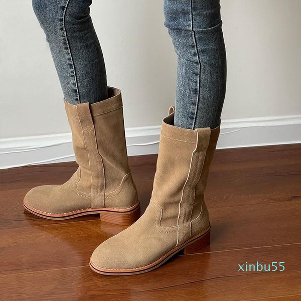 boots cow suede leather western autumn winter women mid-calf round toe fashion concise dress casual shoes woman short boot, Black
boots cow suede leather western autumn winter women mid-calf round toe fashion concise dress casual shoes woman short boot, Black