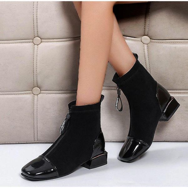 boots shoes nice women's ankle woman low heels pu leather zipper square toe plus szie elegant ladies boot comfort female, Black
boots shoes nice women's ankle woman low heels pu leather zipper square toe plus szie elegant ladies boot comfort female, Black