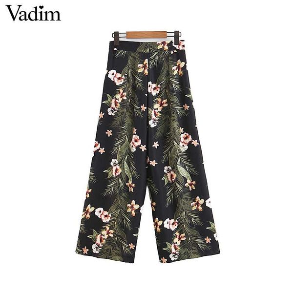 women's pants & capris vadim women floral print wide leg side zipper fashion style pockets casual female chic long trousers mujer ka835, Black;white
women's pants & capris vadim women floral print wide leg side zipper fashion style pockets casual female chic long trousers mujer ka835, Black;white