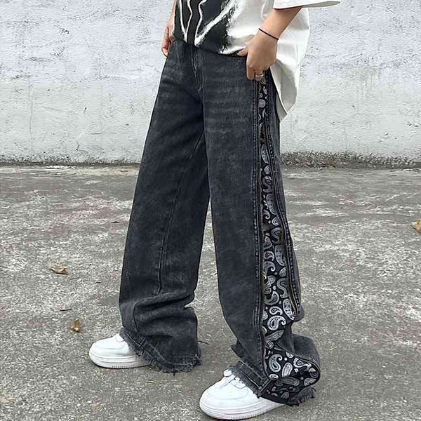 men's jeans harajuku side cashew print washed casual pants mens and womens hip hop retro oversize straight denim trousers 9a8j, Blue
men's jeans harajuku side cashew print washed casual pants mens and womens hip hop retro oversize straight denim trousers 9a8j, Blue