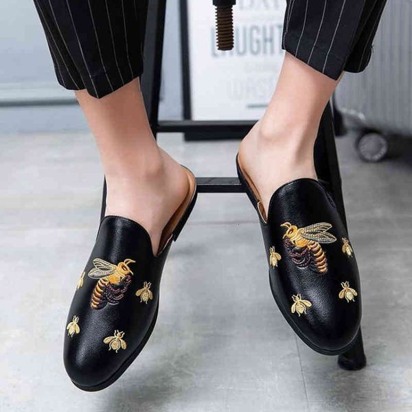slippers men's shoes fashion casual british temperament trend all-match classic pure color pu exquisite embroidery half drag 3kc31, Black
slippers men's shoes fashion casual british temperament trend all-match classic pure color pu exquisite embroidery half drag 3kc31, Black