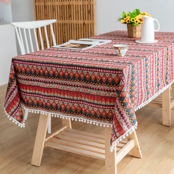 table cloth bohemian tablecloth pompom tassel rectangular cover cotton linen soft customizable decoration for christmas nappe de
table cloth bohemian tablecloth pompom tassel rectangular cover cotton linen soft customizable decoration for christmas nappe de
