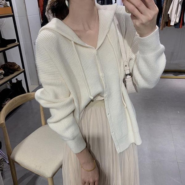 women's knits & tees autumn beige soft cardigans winter sweater jacket loose knitted hooded vintage cardigan female, White
women's knits & tees autumn beige soft cardigans winter sweater jacket loose knitted hooded vintage cardigan female, White