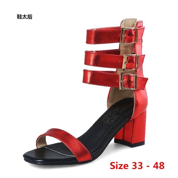 sandals summer pumps gladiator shoes women high heels sandal lady ankle strap pump small big size 33 - 48, Black
sandals summer pumps gladiator shoes women high heels sandal lady ankle strap pump small big size 33 - 48, Black