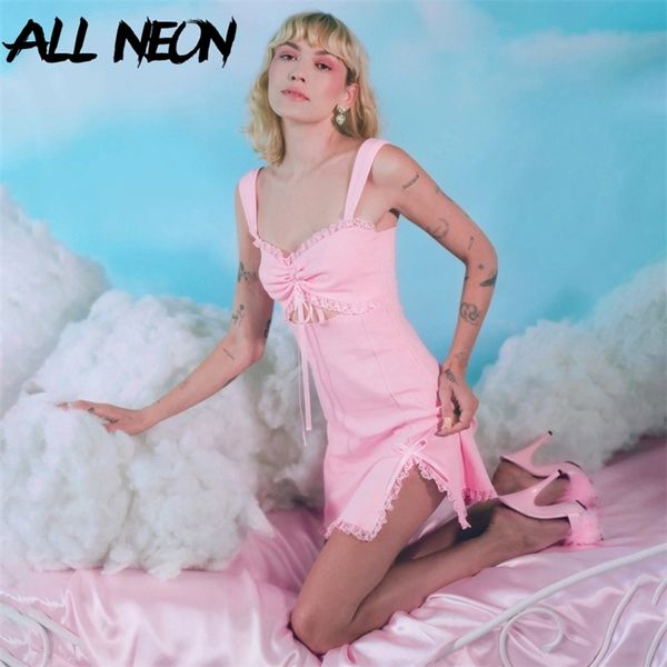 allneon kawaii spaghetti strap ruched front party dresses with lace e-girl hollow out waist a-line mini dress sweet summer pink, Black;gray
allneon kawaii spaghetti strap ruched front party dresses with lace e-girl hollow out waist a-line mini dress sweet summer pink, Black;gray