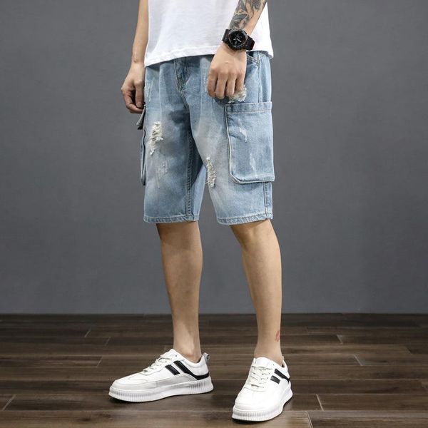 men's jeans denim shorts summer thin 5-point loose straight korean fashion casual middle pants, Blue
men's jeans denim shorts summer thin 5-point loose straight korean fashion casual middle pants, Blue