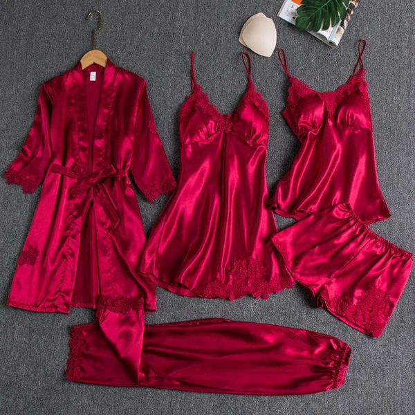 bathrobe pajamas women's spring and autumn thin ice silk sling bra nightdress five piece suit bathrobe solid color summer
bathrobe pajamas women's spring and autumn thin ice silk sling bra nightdress five piece suit bathrobe solid color summer