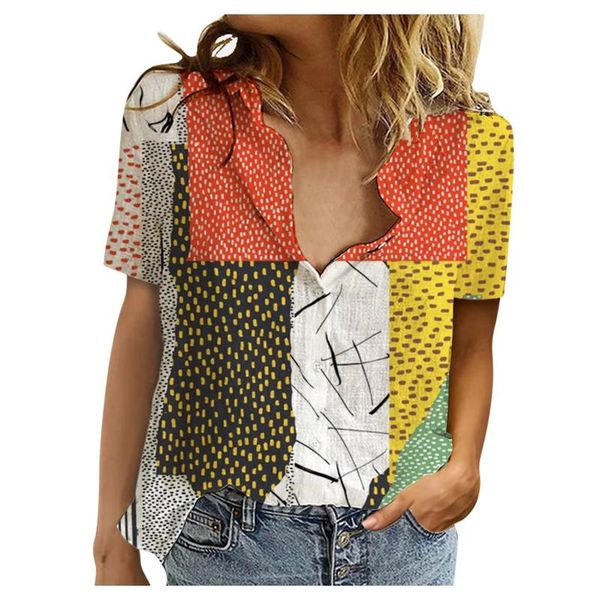 women's blouses & shirts fashion geometry 3d print summer shirt women lapel short sleeve button lady office female streetwear vetement, White
women's blouses & shirts fashion geometry 3d print summer shirt women lapel short sleeve button lady office female streetwear vetement, White
