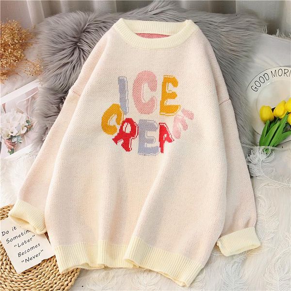 women's sweaters dayifun sweater women cartoon letter o-neck pullover batwing sleeve knitted jumper winter clothes loose, White;black
women's sweaters dayifun sweater women cartoon letter o-neck pullover batwing sleeve knitted jumper winter clothes loose, White;black