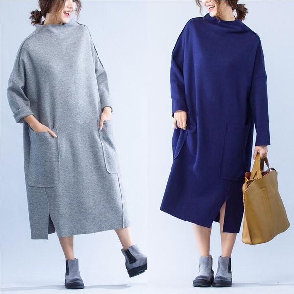 casual dresses plus size 2021 autumn women fashion elegant grey blue cotton stretch long ladies female large loose split dress vestido, Black;gray
casual dresses plus size 2021 autumn women fashion elegant grey blue cotton stretch long ladies female large loose split dress vestido, Black;gray