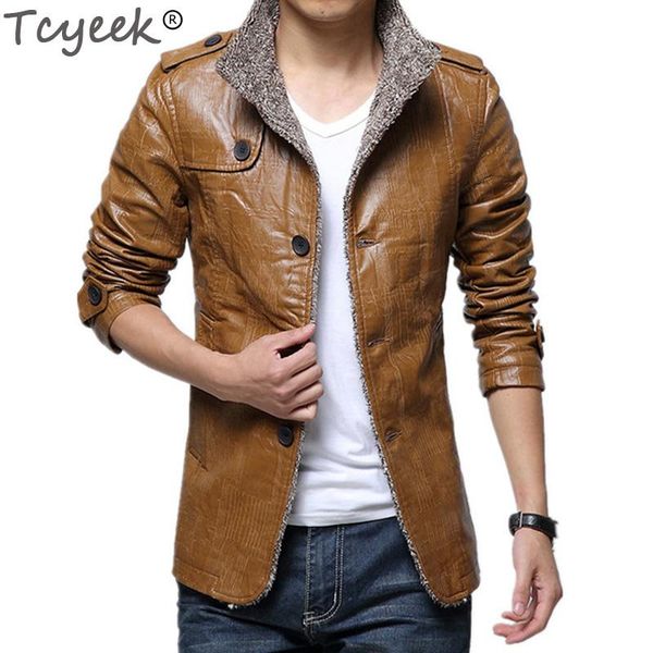 men's fur & faux tcyeek 2021 winter outwear male pu leather jacket casual jaqueta couro masculina single breasted black motorcycle jack
men's fur & faux tcyeek 2021 winter outwear male pu leather jacket casual jaqueta couro masculina single breasted black motorcycle jack