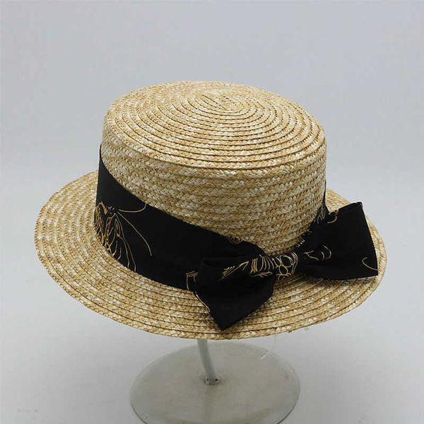 women's summer hat golden print sun protection cap female flat wide brim bow ribbon decoration beach straw 210531, Blue;gray
women's summer hat golden print sun protection cap female flat wide brim bow ribbon decoration beach straw 210531, Blue;gray