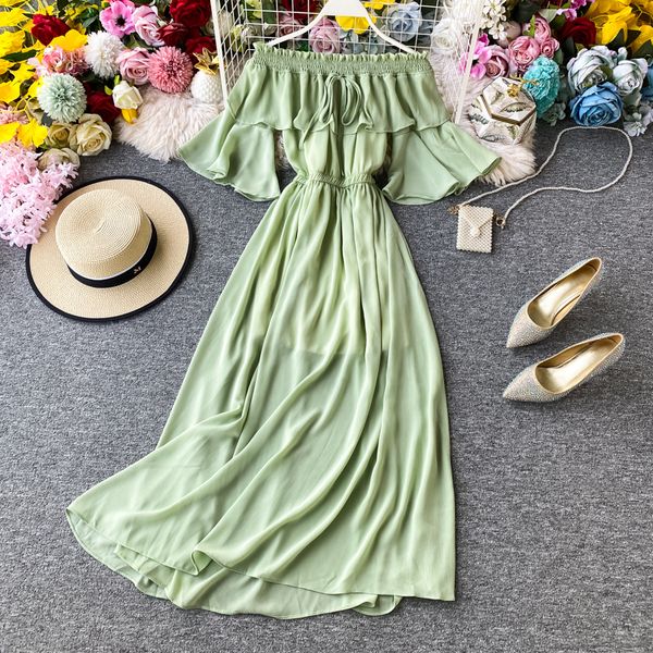 2021 new summer bohemian slash neck korean solid ruffles flare sleeve vstidos femme elastics high waist beach es pp461 i1eg, Black;gray
2021 new summer bohemian slash neck korean solid ruffles flare sleeve vstidos femme elastics high waist beach es pp461 i1eg, Black;gray