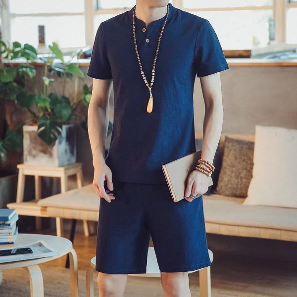 leisure suit men's summer new style cotton linen short sleeve t-shirt men casual shorts set fashion shorts men's, Gray
leisure suit men's summer new style cotton linen short sleeve t-shirt men casual shorts set fashion shorts men's, Gray
