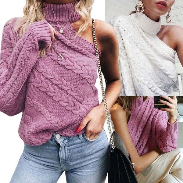 women's sweaters autumn women knitted one shoulder long sleeve sweater stylish stretchy slim fit pullover y2k, White;black
women's sweaters autumn women knitted one shoulder long sleeve sweater stylish stretchy slim fit pullover y2k, White;black