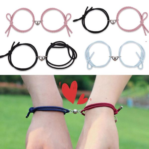 charm bracelets 2pcs/set magnetic couple bracelet love heart paired pendant friends bff rope men women friendship jewelry, Golden;silver
charm bracelets 2pcs/set magnetic couple bracelet love heart paired pendant friends bff rope men women friendship jewelry, Golden;silver