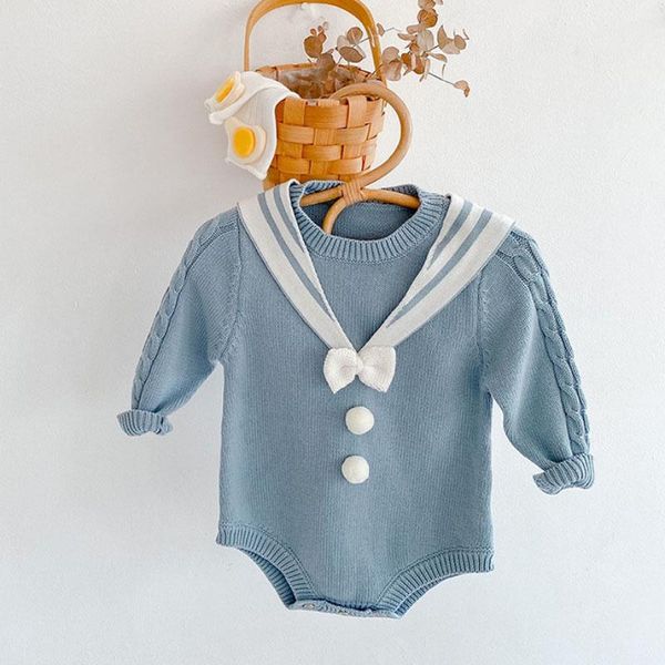 pullover romper for girls sweet bow navy collar knitted sweater coat 0-2 years old beibei fashion all-match casual quality child clothing, Blue
pullover romper for girls sweet bow navy collar knitted sweater coat 0-2 years old beibei fashion all-match casual quality child clothing, Blue