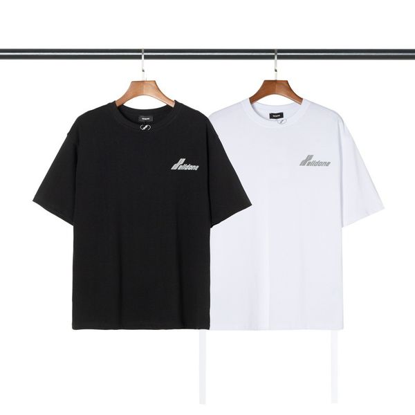we11done early spring new simple front and back letters printed short sleeve round neck t-shirt with men's and women's tee, White;black
we11done early spring new simple front and back letters printed short sleeve round neck t-shirt with men's and women's tee, White;black