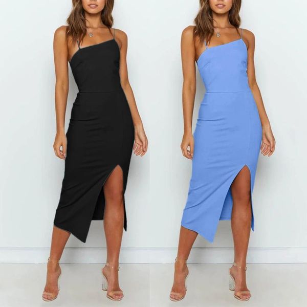 casual dresses spaghetti strap midi dress bodycon high split party wrap vestidos women backless clubwear summer robe, Black;gray
casual dresses spaghetti strap midi dress bodycon high split party wrap vestidos women backless clubwear summer robe, Black;gray