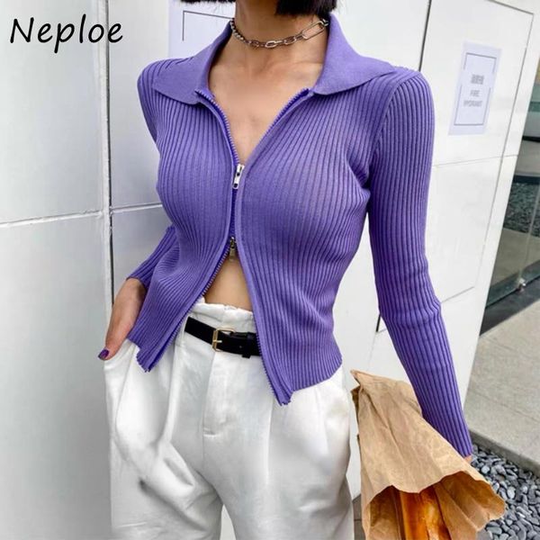 women's knits & tees neploe knitted bodycon double-headed zipper cardigan women autumn winter 2021 short knit coat silm long-sleeve fem, White
women's knits & tees neploe knitted bodycon double-headed zipper cardigan women autumn winter 2021 short knit coat silm long-sleeve fem, White