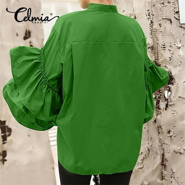 celmia stylish big flare sleeve shirts women ruffled shirt autumn casual long sleeve o-neck buttons elegant blusas 5xl, White
celmia stylish big flare sleeve shirts women ruffled shirt autumn casual long sleeve o-neck buttons elegant blusas 5xl, White